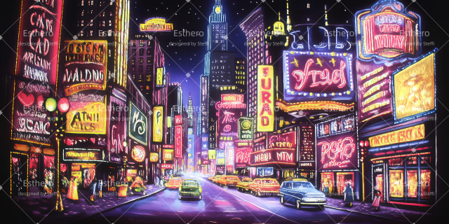 Fond de Scene Nuit sur Broadway CSH510-T37