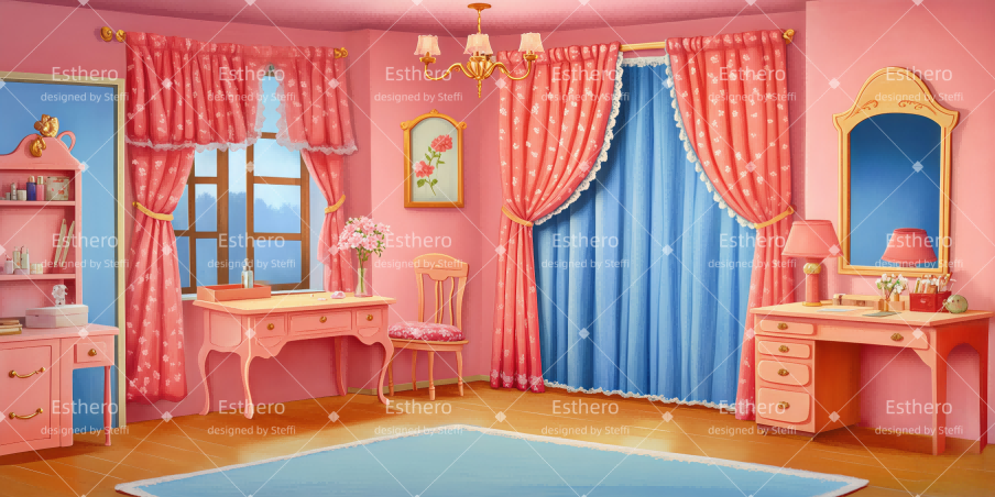 Fond de Scène Personnalisé Chambre Rose CSH510-T46