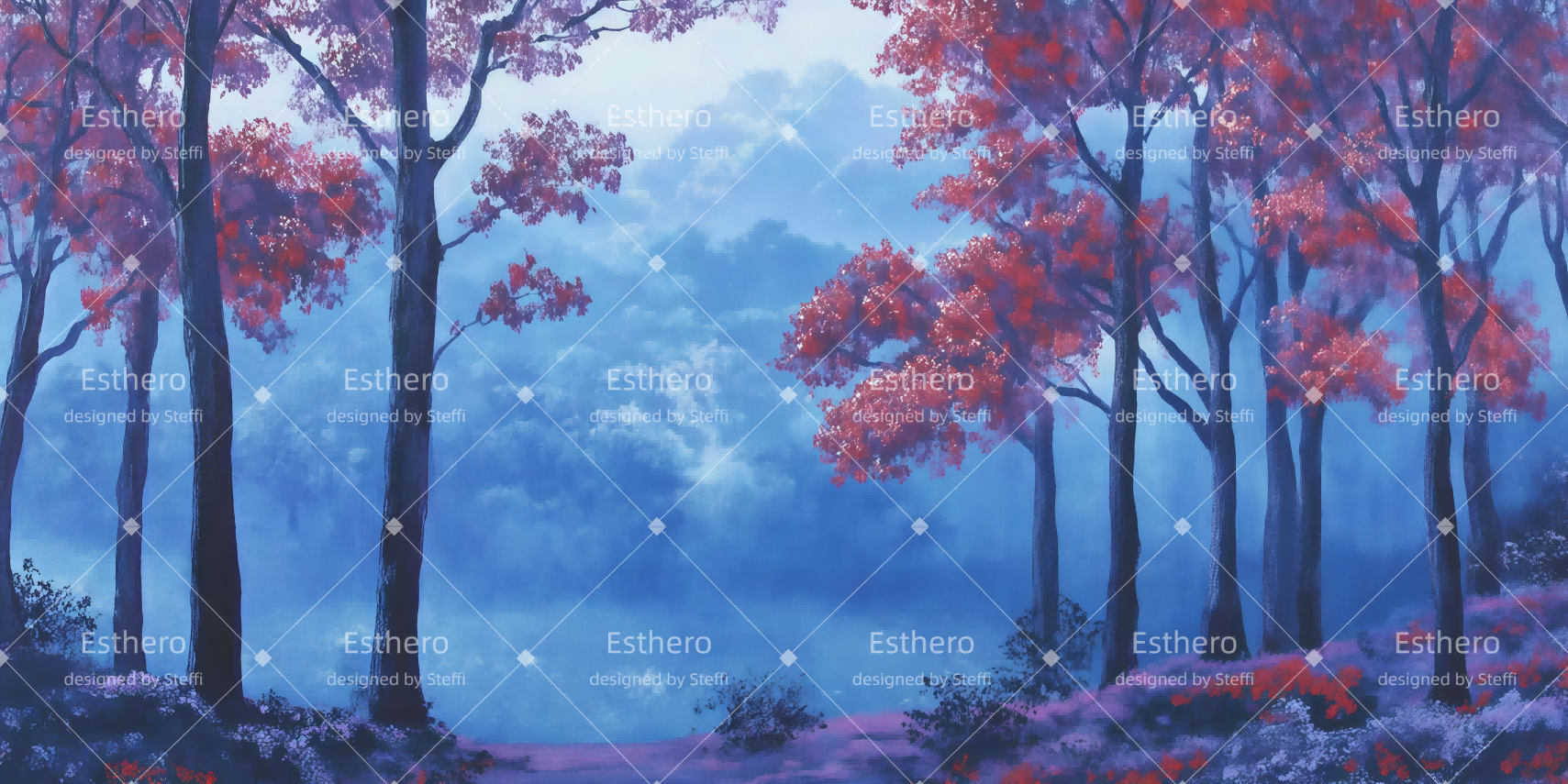 Fond de Scene Theatre Lever de Soleil sur la Forêt Paisible CSH510-T77