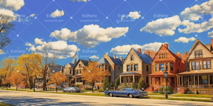 Fond de Scene Photo Rue De Ville De Jour CSH511-T39