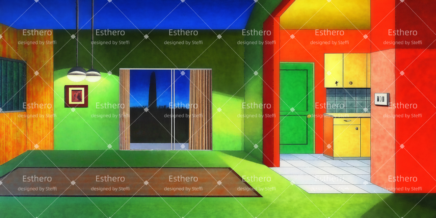 Fond de Scène Salon Rétro CSH511-T59