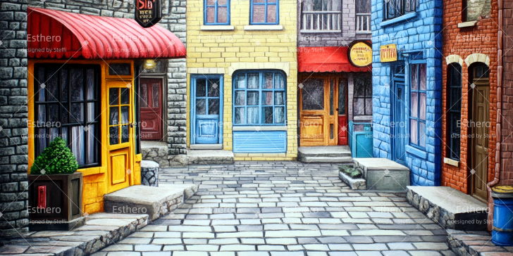 Fond de Scène Rue De Petite Ville CSH511-T65