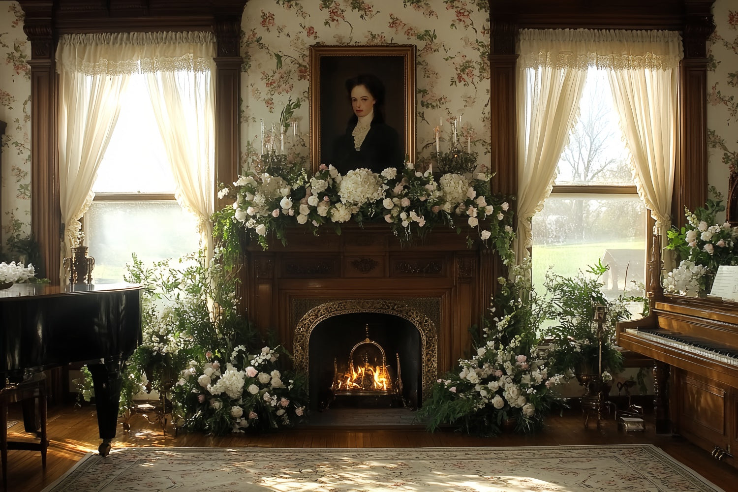 Toile de fond Vintage Victorienne Foyer Fleur CSH57-104