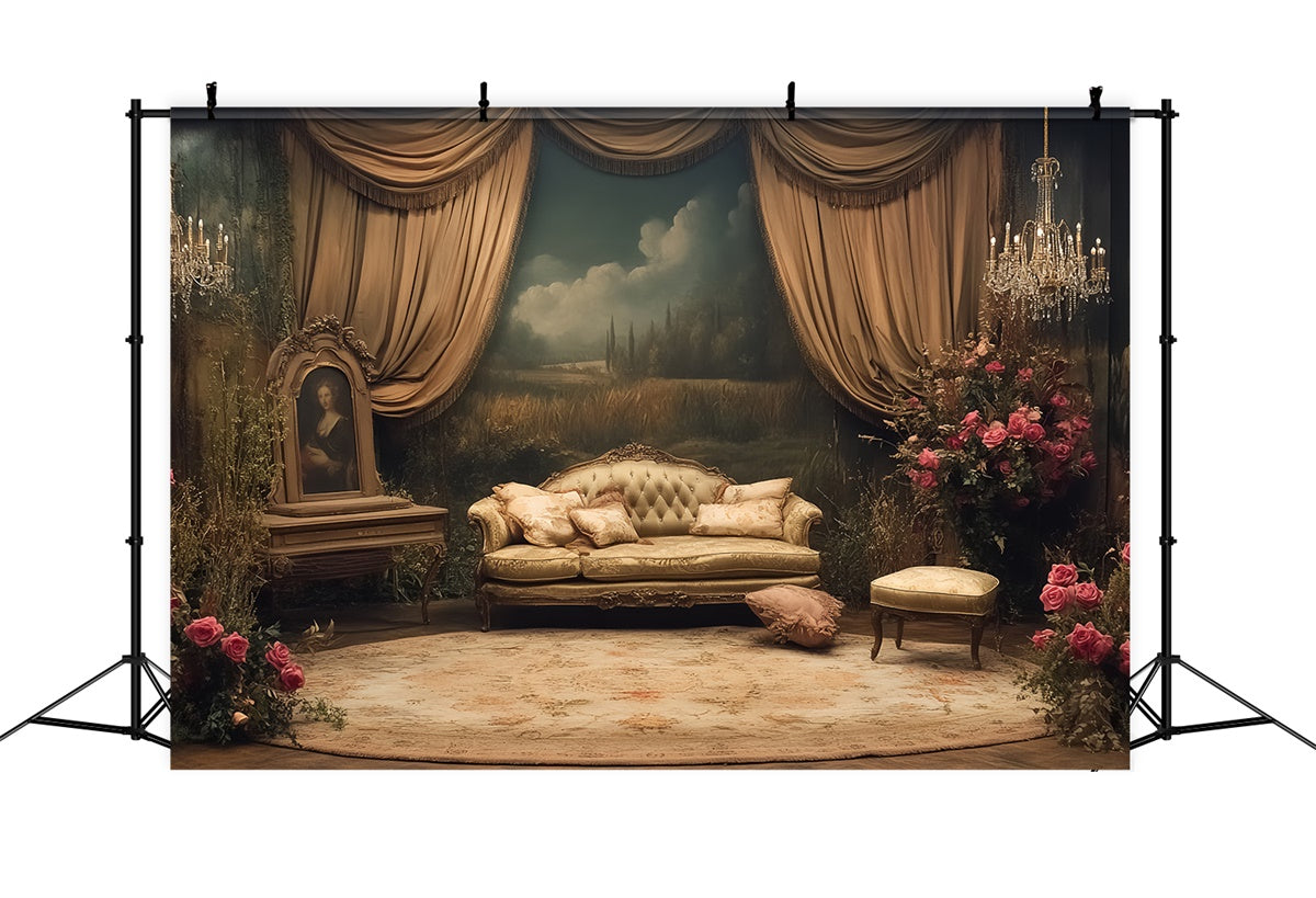 Toile de fond Vintage Victorienne Salon Élégant Rustique CSH57-106