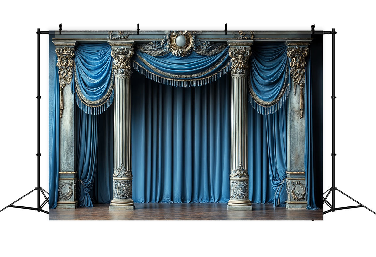 Toile de fond Vintage Photographie Colonne Bleue Noble CSH57-112