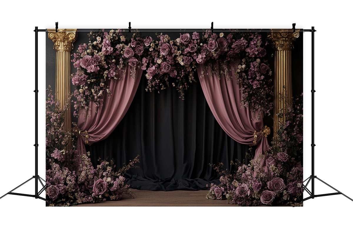 Toile de fond Vintage Rétro Arche Mauve Fleur Photo CSH57-114