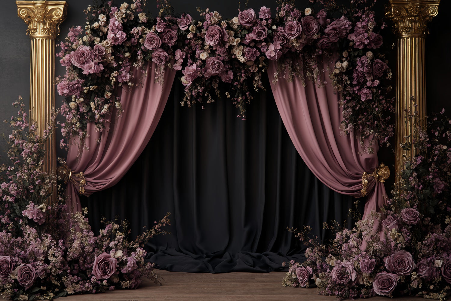 Toile de fond Vintage Rétro Arche Mauve Fleur Photo CSH57-114