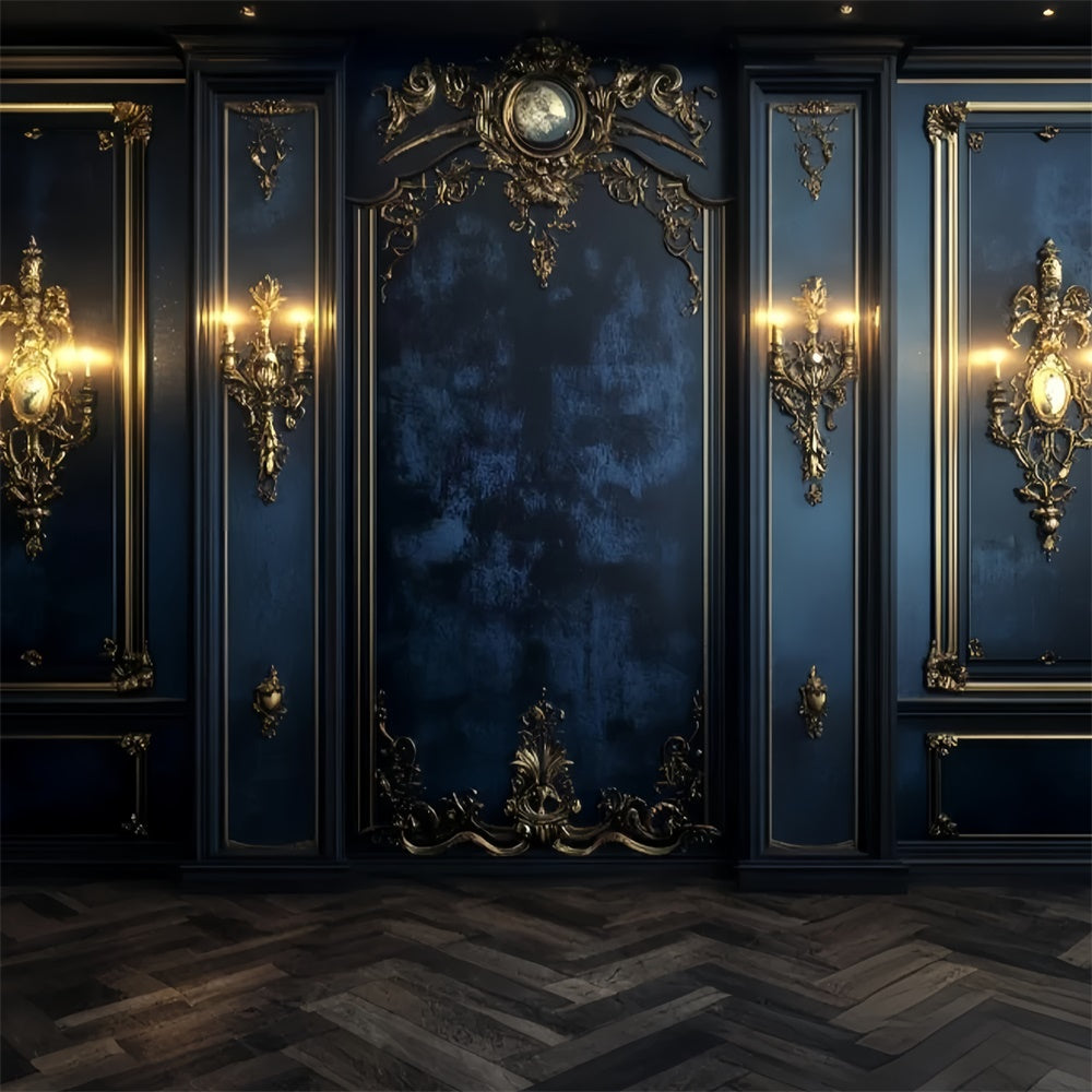 Toile de fond Vintage Photo Mur Bleu Nuit Royal CSH57-116