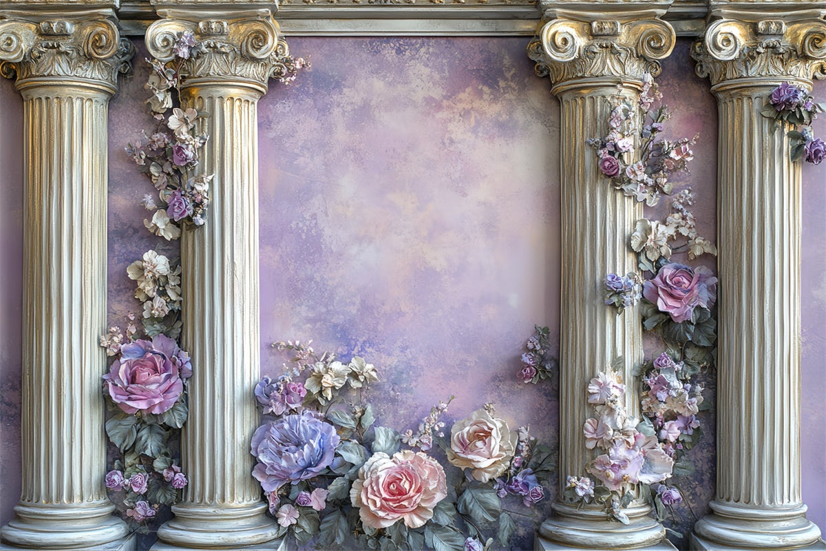 Toile de fond Vintage Mur Colonne Florale Victorienne CSH57-126