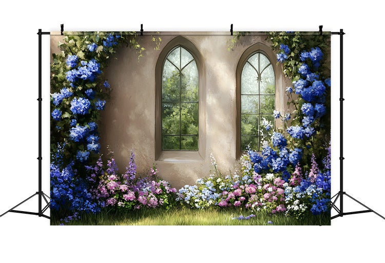 Toile de fond Vintage Mur Arche Fleur Fenêtre CSH57-130