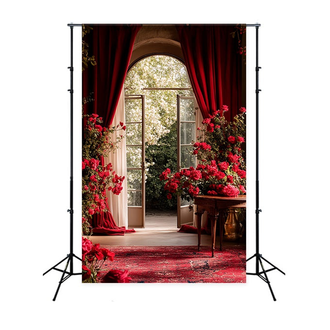 Toile de fond Vintage Photographie Arche Rose Romance CSH57-139