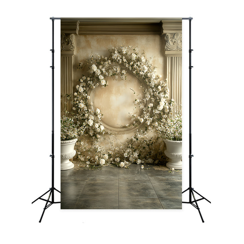 Toile de fond Vintage Victorienne Couronne Crème Roses CSH57-140
