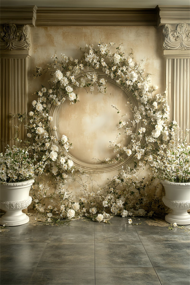 Toile de fond Vintage Victorienne Couronne Crème Roses CSH57-140