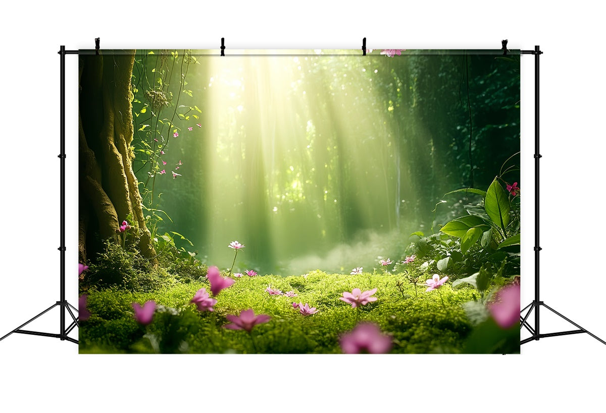 Toile de fond Forêt Matin Lumière Bois CSH57-155