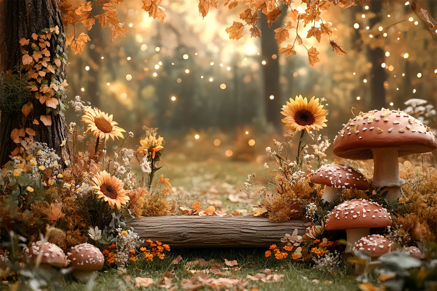 Toile de fond Forêt Automne Coin Tournesol CSH57-156