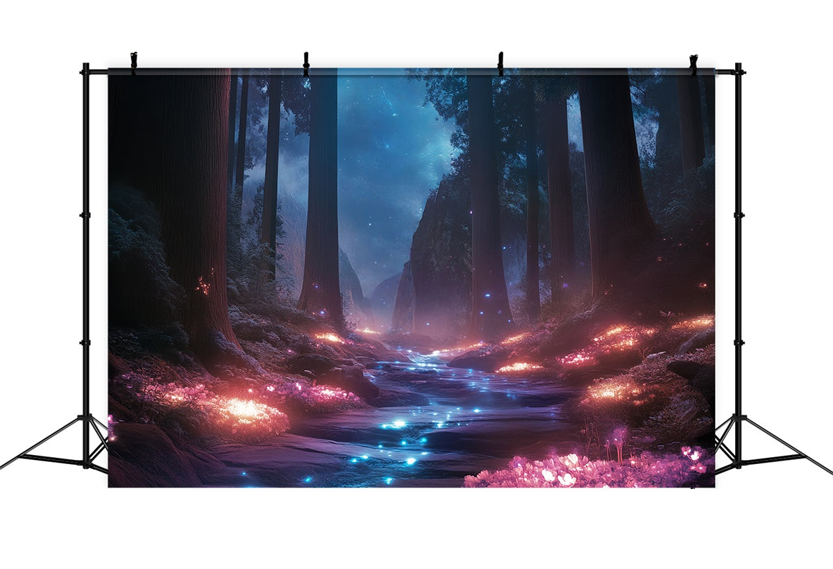 Toile de fond Forêt Nuit Rivière Crépuscule Mystique CSH57-160