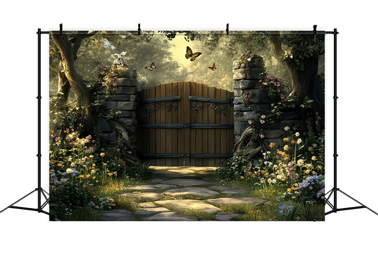 Toile de fond Forêt Magique Jardin Secret Portail Bois CSH57-162
