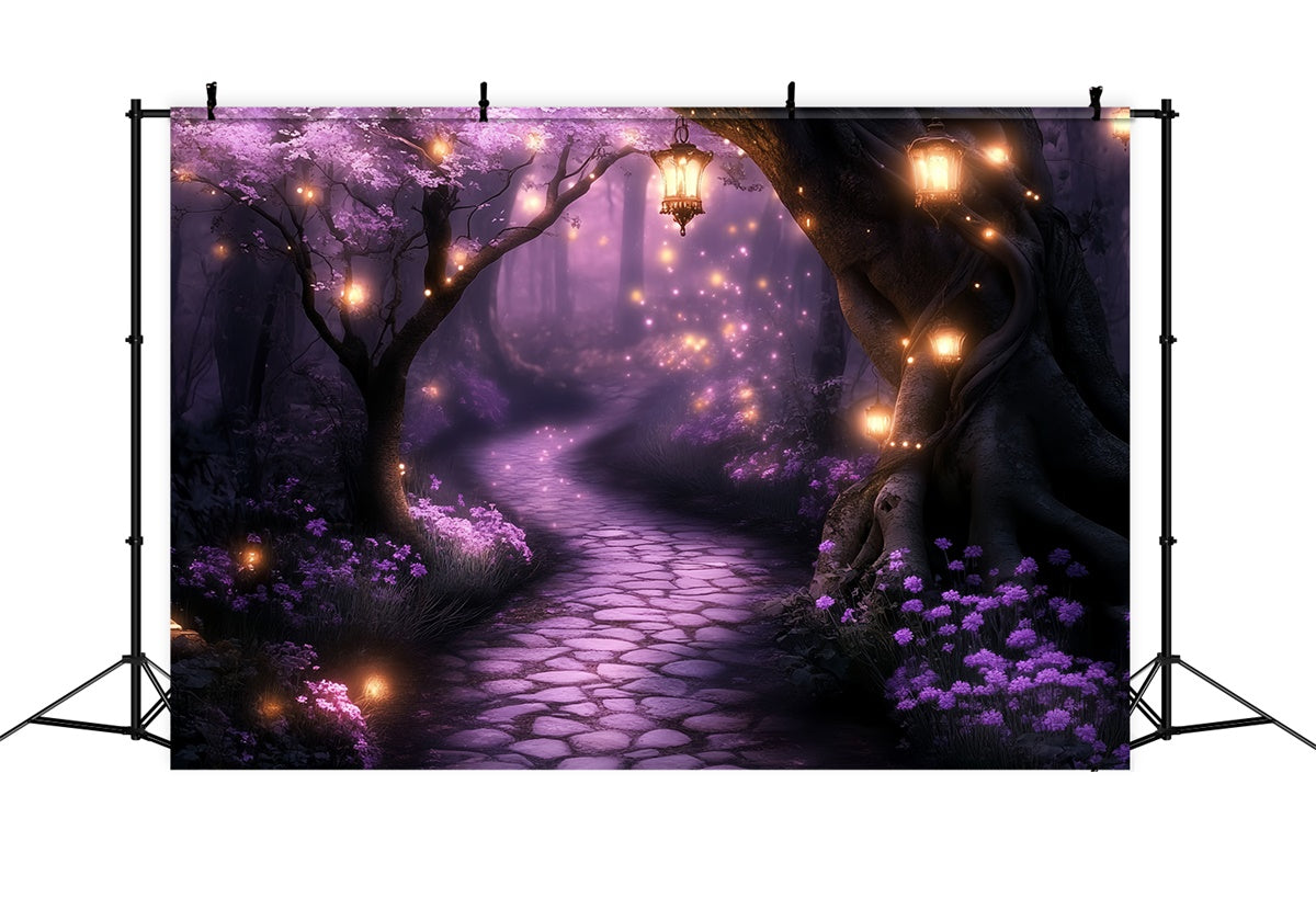 Toile de fond Forêt Enchantée Sentier Lueur Pourpre CSH57-164