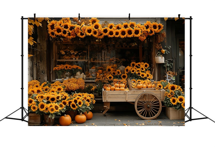 Toile de fond Photo Automne Marché Fleurs Campagne CSH57-188