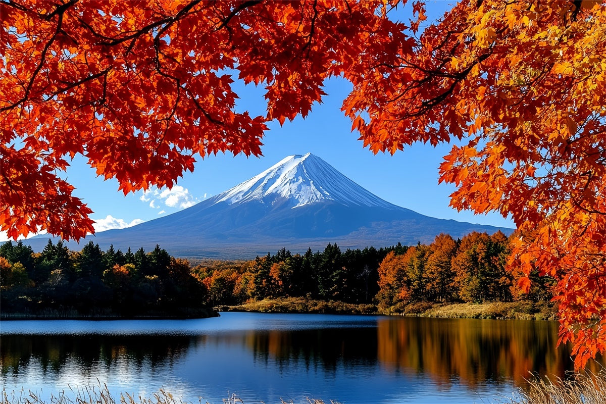 Toile de fond Photo Automne Érable Montagne Tranquille CSH57-191