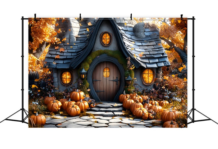 Toile de fond Photo Automne Maison Citrouille Fantaisie CSH57-192