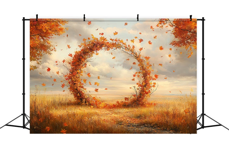 Toile de fond Automne Feuilles Prairie Anneau Tombantes CSH57-193