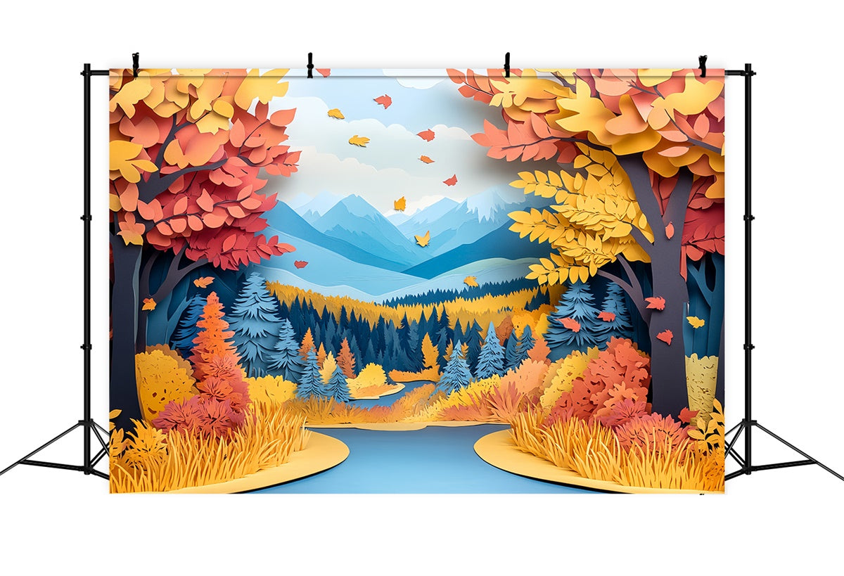 Toile de fond Automne Fantaisie Forêt Couchée CSH57-194