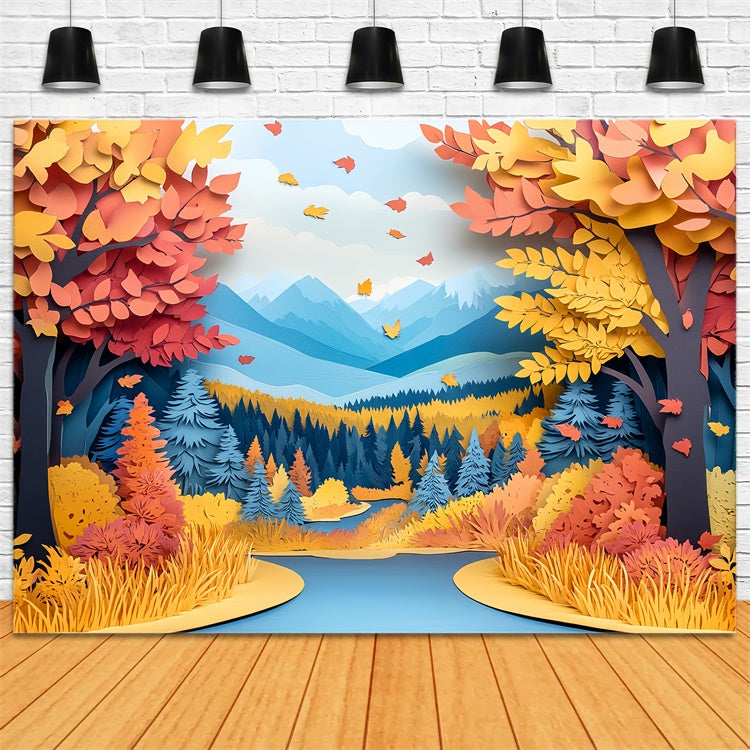 Toile de fond Automne Fantaisie Forêt Couchée CSH57-194