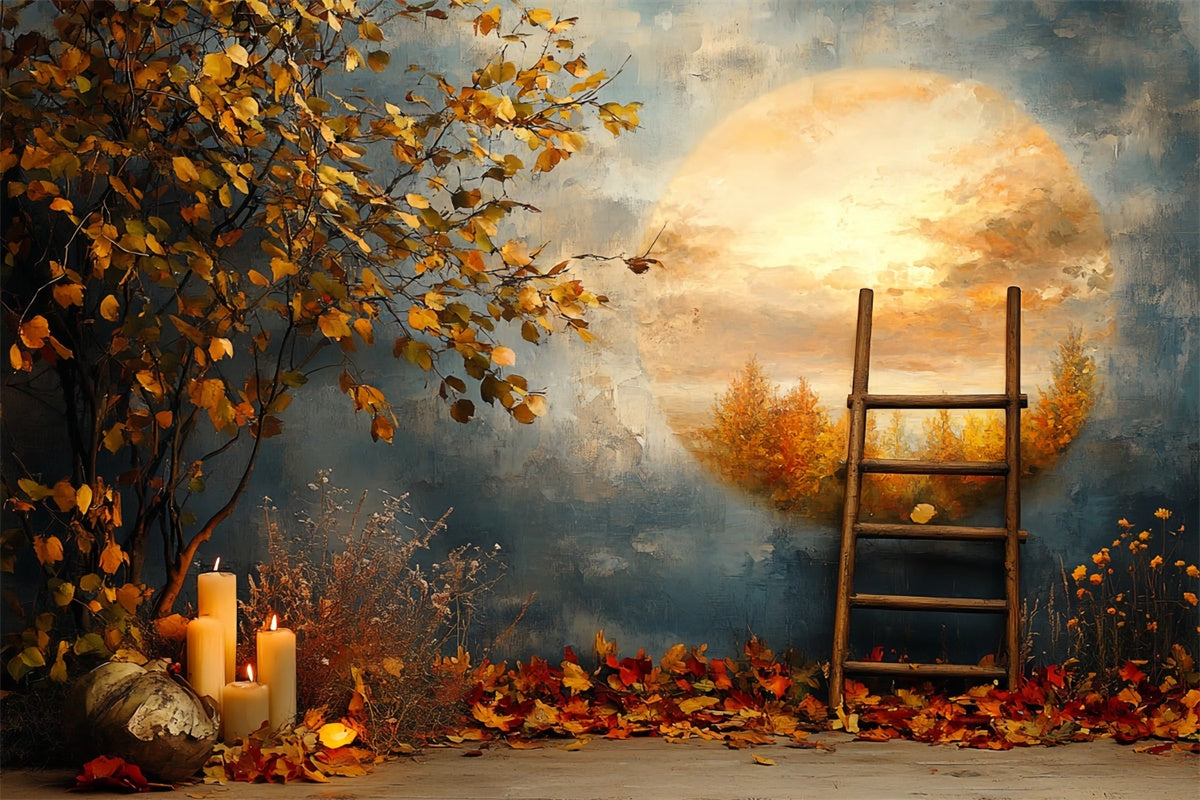 Toile de fond Photo Automne Lune Dorée Rêverie CSH57-198