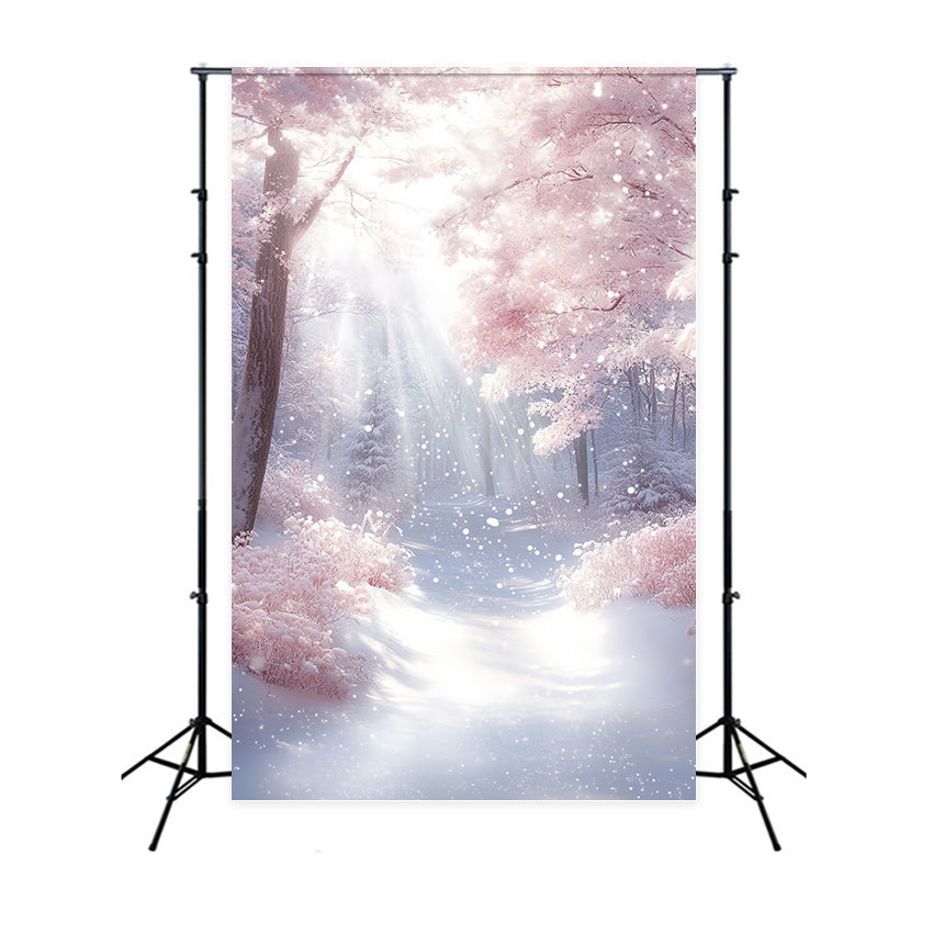 Toile de fond Hiver Rêve Rose Lumière de Neige CSH57-203