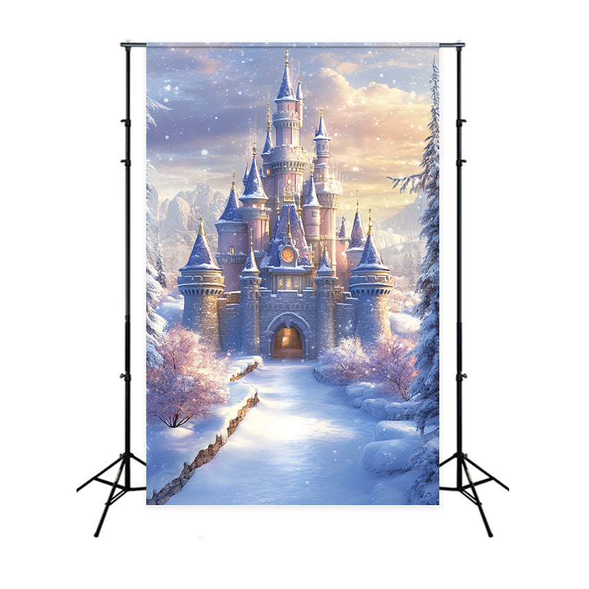 Toile de fond Hiver Château Royal Givré CSH57-205