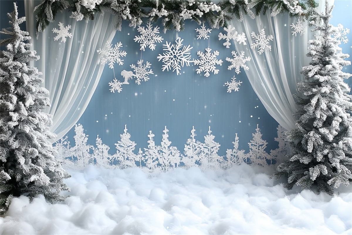 Toile de fond Hiver Scène d’Hiver Neige Blanche CSH57-209