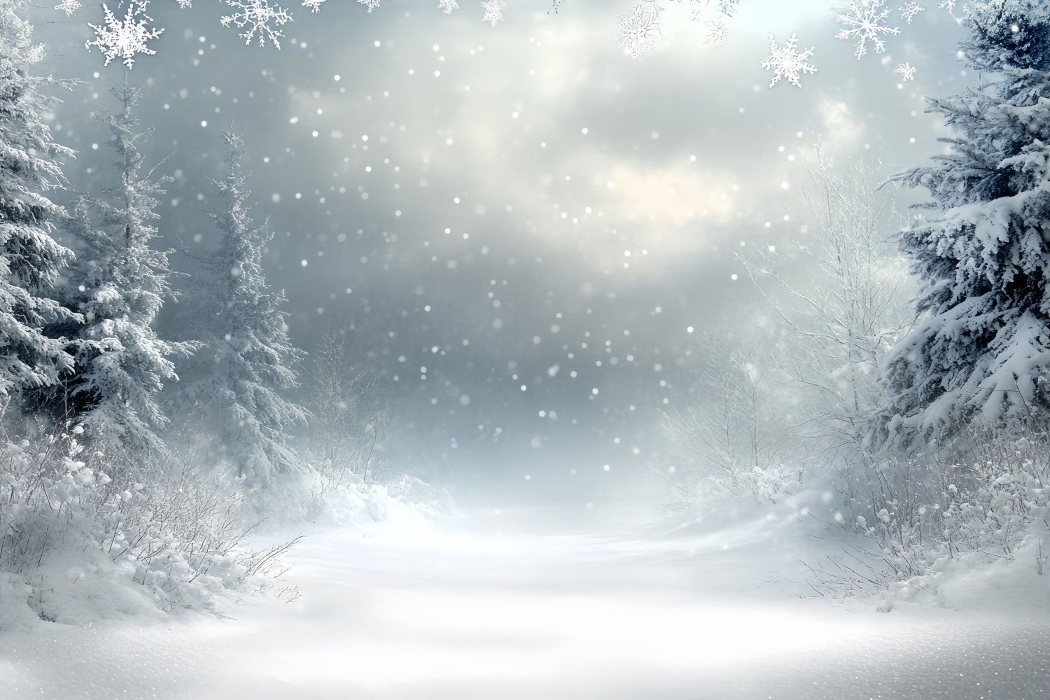 Toile de fond Hiver Brume Silencieuse de Neige CSH57-210