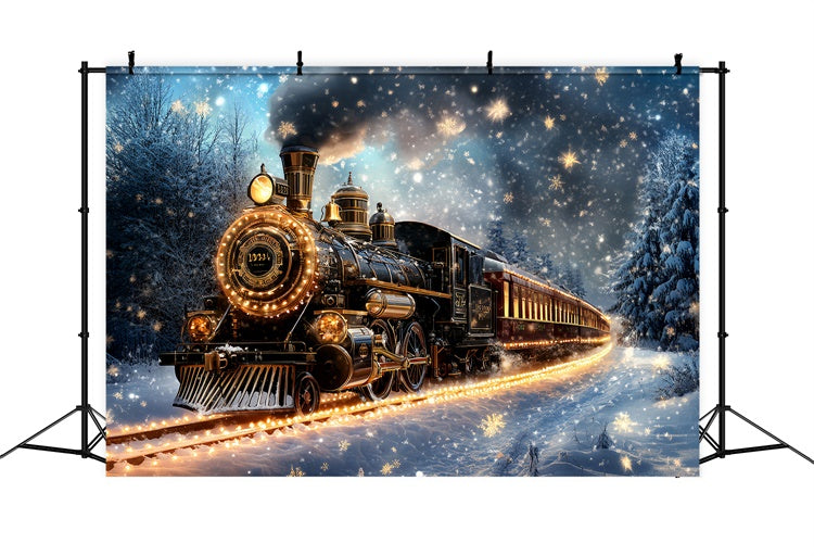 Toile de fond Hiver Chemin de Fer Enchanté CSH57-217