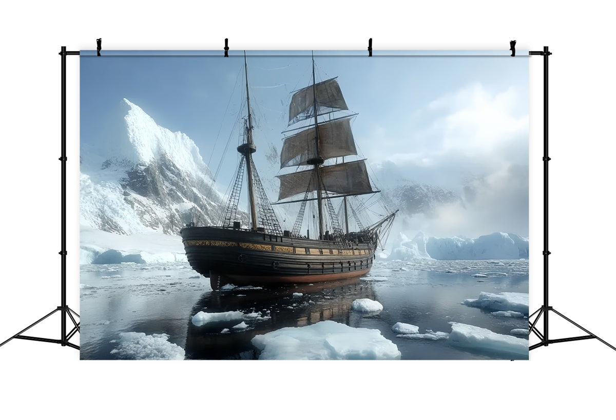 Toile de fond Hiver Navire d’Expédition Gelée CSH57-219