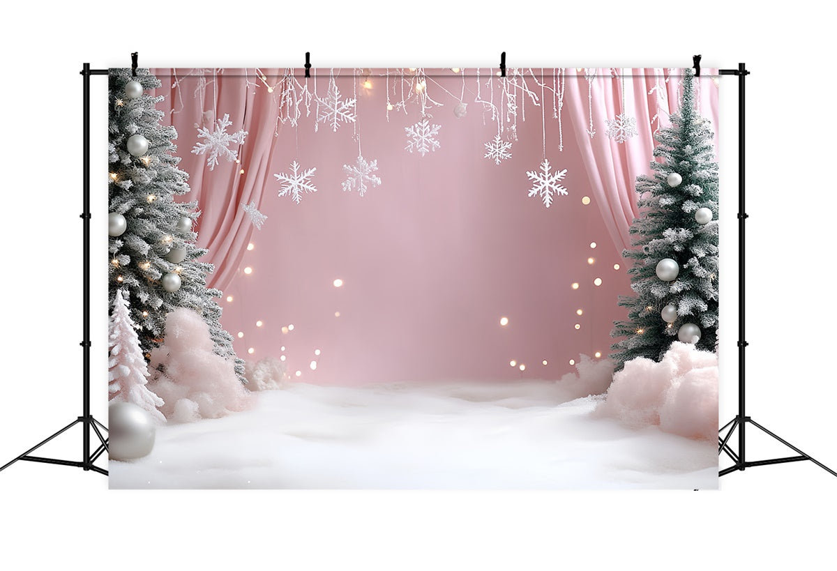 Toile de fond Hiver Neige Rosée de Noël CSH57-224