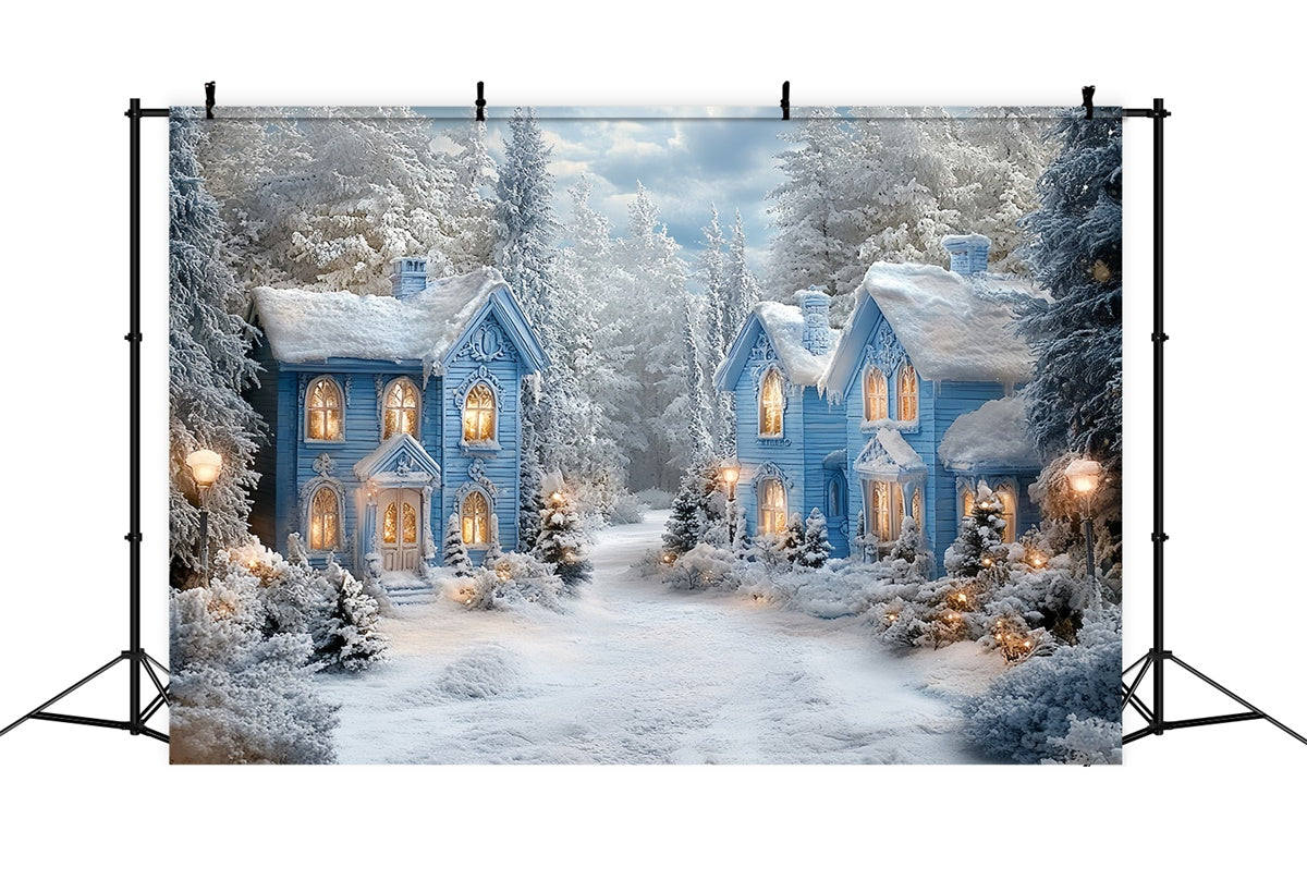 Toile de fond Hiver Cottages Enneigés du Pays des Merveilles CSH57-228