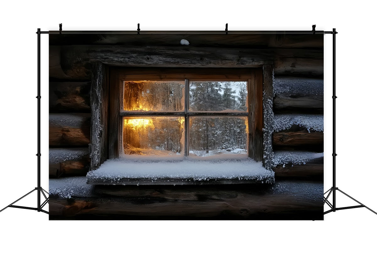 Toile de fond Photo Hiver Cabane Givrée Lumineuse CSH57-229