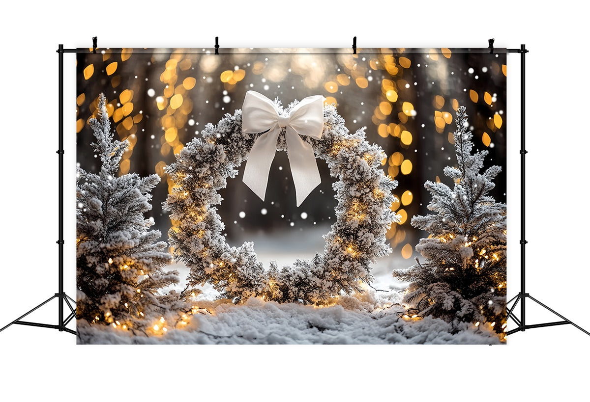Toile de fond Photo Hiver Couronne de Pins Givrés CSH57-231
