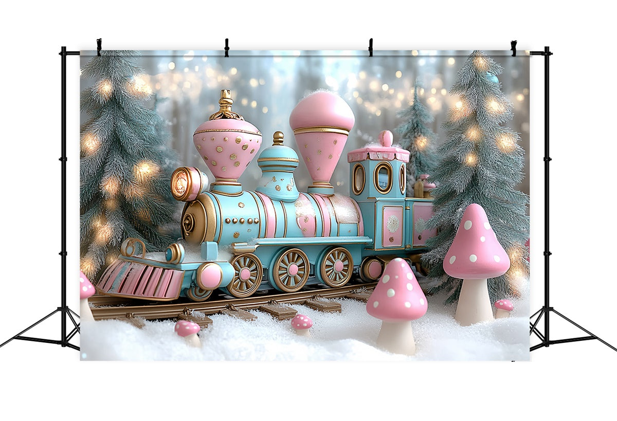 Toile de fond Hiver Train de Conte de Fées Givré CSH57-232