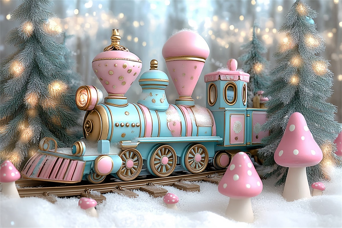 Toile de fond Hiver Train de Conte de Fées Givré CSH57-232