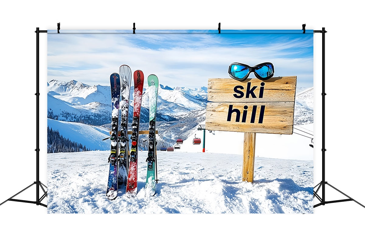 Toile de fond Hiver Sports de Ski Montagne Alpine CSH57-239
