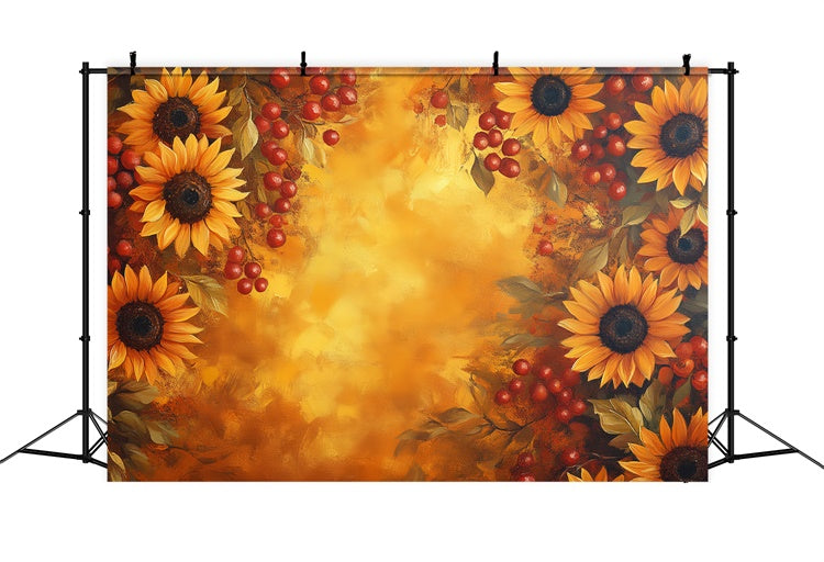 Toile de fond Peinture Joie Tournesols Récolte Vidéo CSH57-258