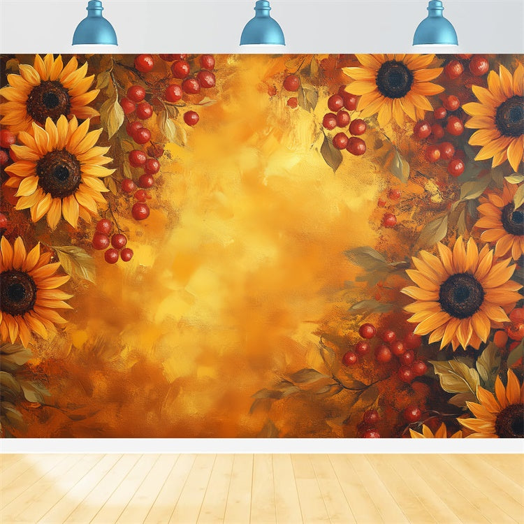 Toile de fond Peinture Joie Tournesols Récolte Vidéo CSH57-258