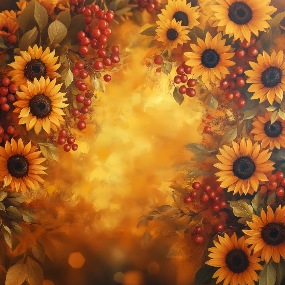Toile de fond Peinture Joie Tournesols Récolte Vidéo CSH57-258