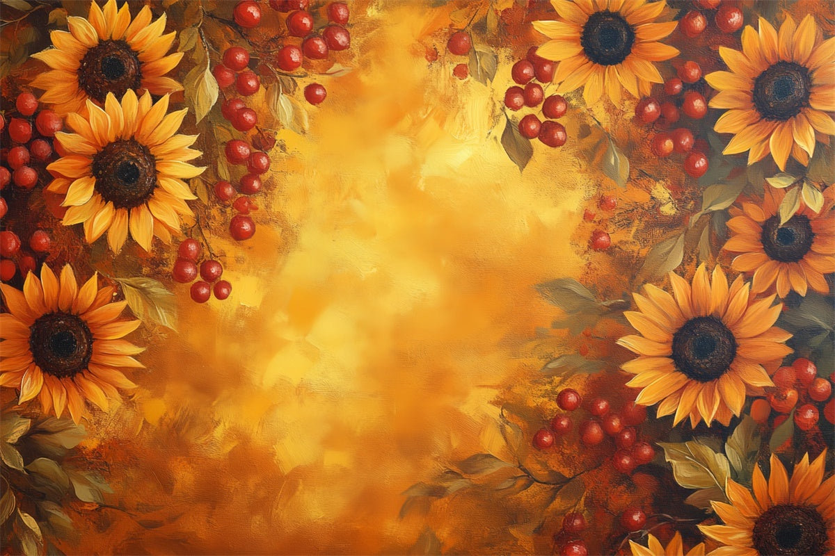 Toile de fond Peinture Joie Tournesols Récolte Vidéo CSH57-258