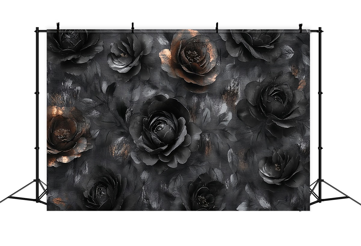 Toile de fond Photographie Beaux-Arts Texture Florale Noire CSH57-260