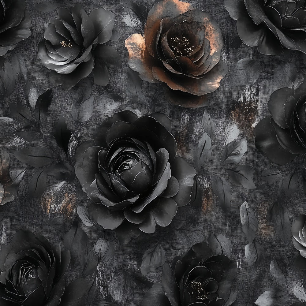 Toile de fond Photographie Beaux-Arts Texture Florale Noire CSH57-260