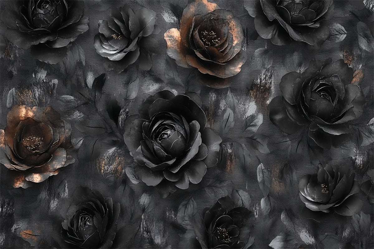 Toile de fond Photographie Beaux-Arts Texture Florale Noire CSH57-260