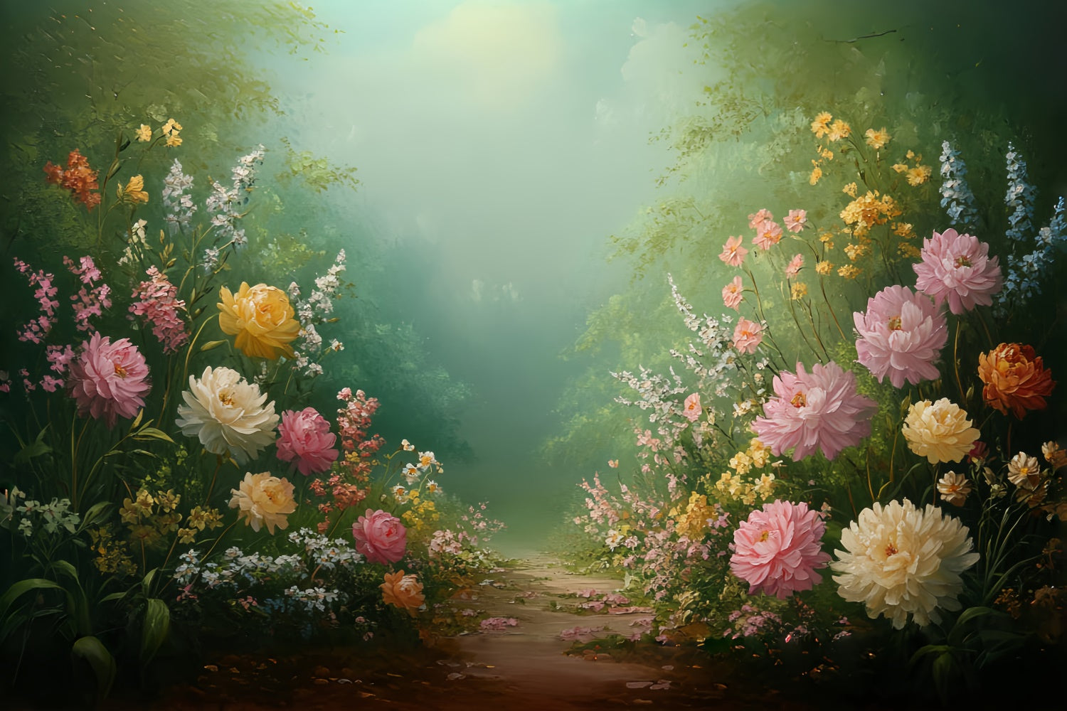 Toile de fond Beaux-Arts Chemin Jardin Secret Magnifique CSH57-266